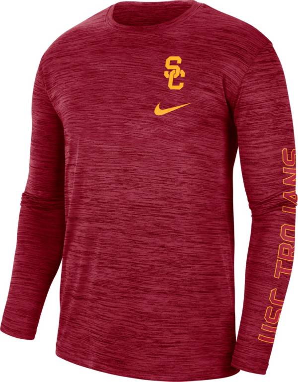 Nike Men's USC Trojans Cardinal Dri-FIT Velocity Graphic Long Sleeve T-Shirt