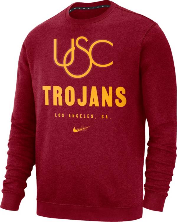 Nike Men's USC Trojans Cardinal Vault Logo Club Fleece Crew Neck Sweatshirt