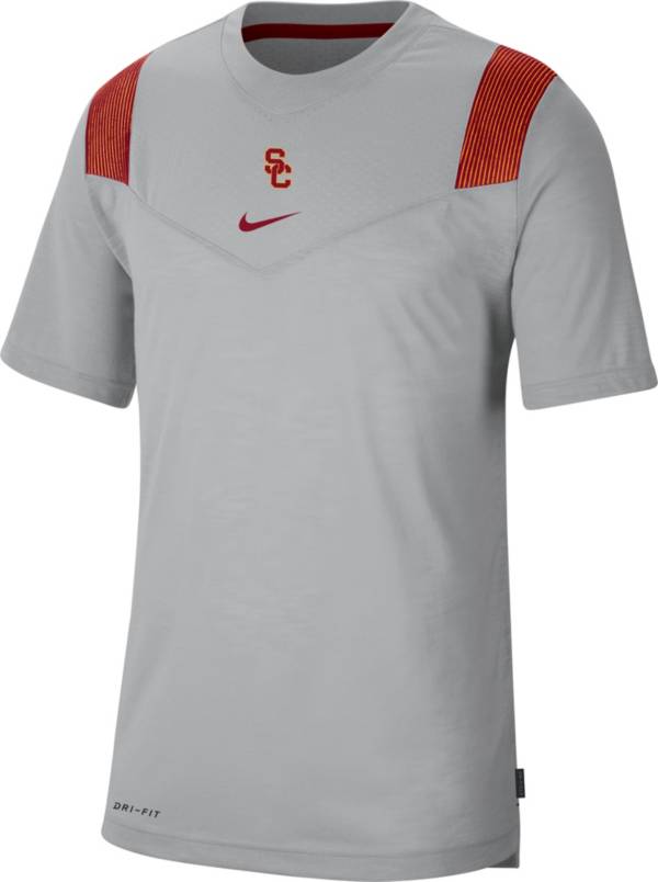 Nike Men's USC Trojans Grey Dri-FIT Football Team Issue Player T-Shirt