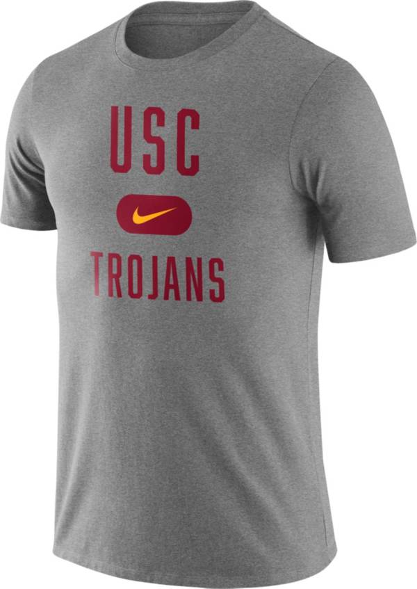 Nike Men's USC Trojans Grey Basketball Team Arch T-Shirt