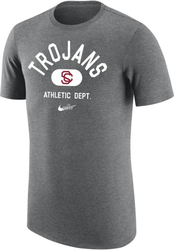 Nike Men's USC Trojans Grey Tri-Blend Old School Arch T-Shirt