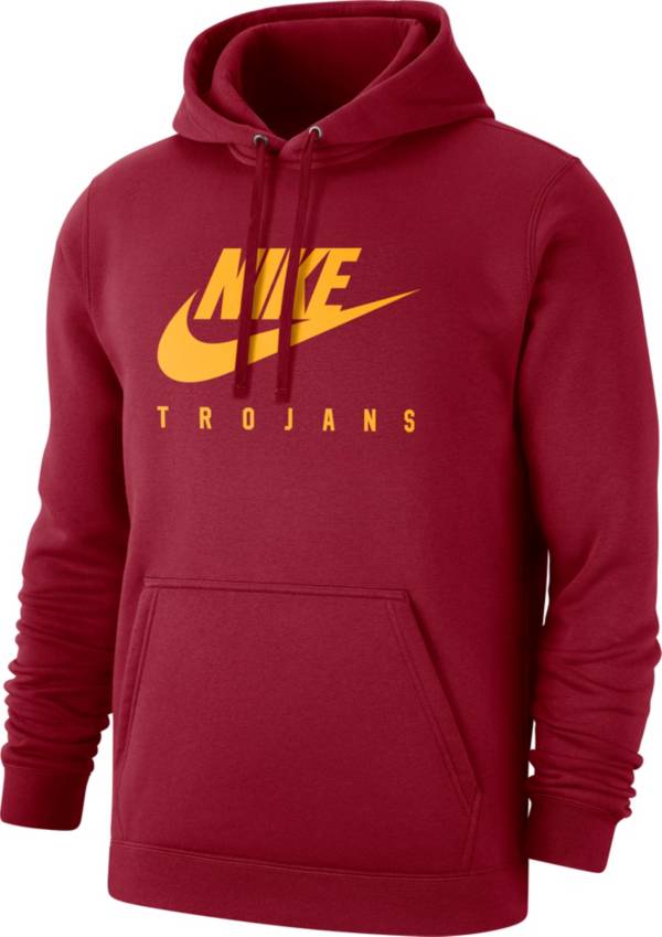 Nike Men's USC Trojans Cardinal Club Fleece Futura Pullover Hoodie