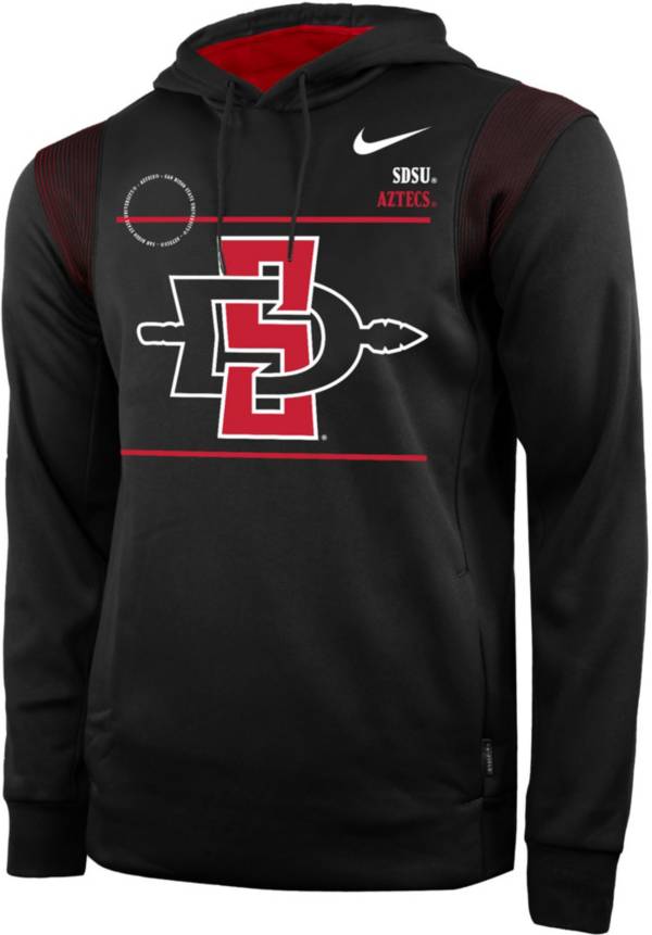 Nike Men's San Diego State Aztecs Therma Performance Pullover Black Hoodie