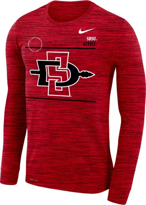 Nike Men's San Diego State Aztecs Scarlet Velocity Legend Long Sleeve T-Shirt