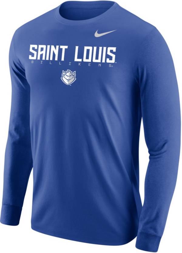 Nike Men's Saint Louis Billikens Blue Core Cotton Graphic Long Sleeve T-Shirt