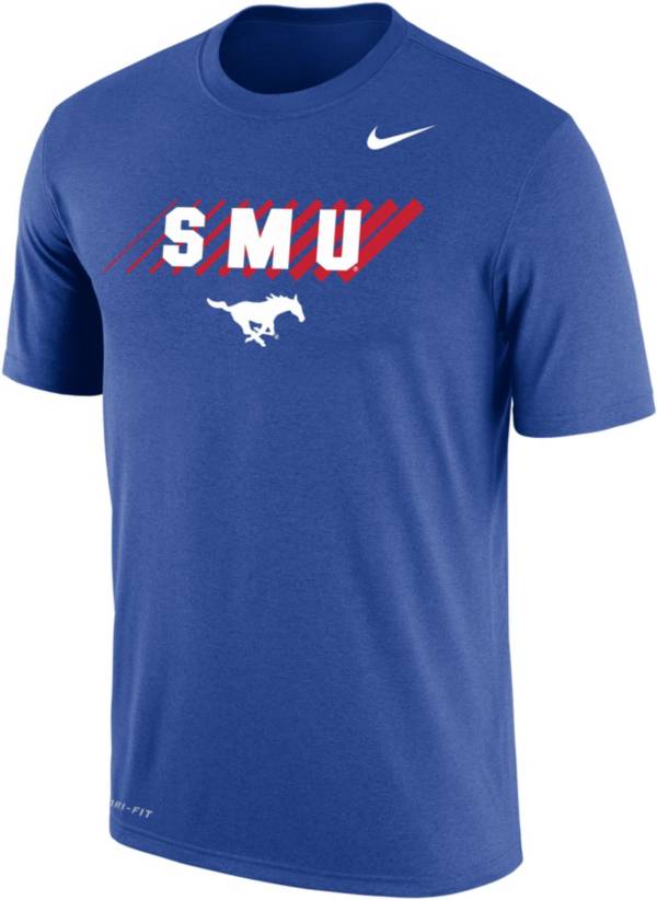 Nike Men's Southern Methodist Mustangs Blue Dri-FIT Cotton T-Shirt