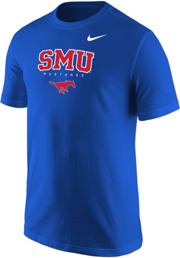 Nike Men's Southern Methodist Mustangs Blue Core Cotton Graphic T-Shirt