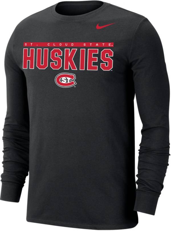 Nike Men's St. Cloud State Huskies Dri-FIT Cotton Long Sleeve Black T-Shirt