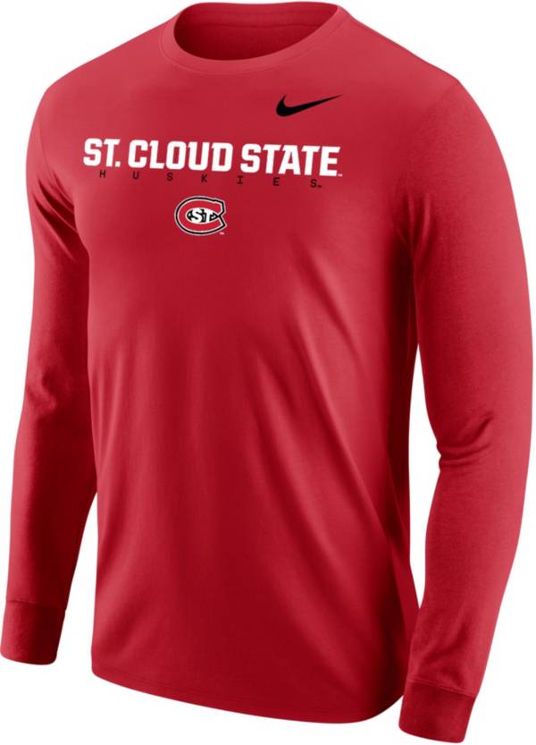 Nike Men's St. Cloud State Huskies Spirit Red Core Cotton Graphic Long Sleeve T-Shirt