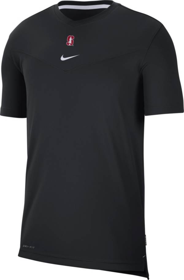 Nike Men's Stanford Cardinal Football Sideline Coach Dri-FIT UV Black T-Shirt