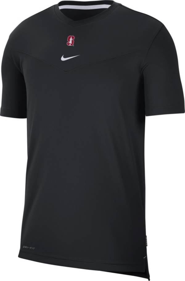 Nike Men's Stanford Cardinal Football Sideline Coach Dri-FIT UV Black T-Shirt product image