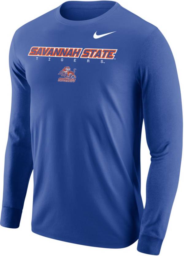 Nike Men's Savannah State Tigers Reflex Blue Core Cotton Graphic Long Sleeve T-Shirt