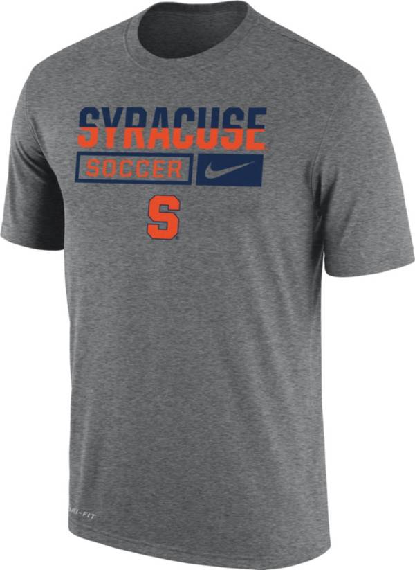 Nike Men's Syracuse Orange Grey Dri-FIT Cotton Performance Soccer T-Shirt