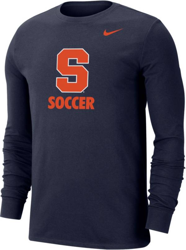 Nike Men's Syracuse Orange Blue Dri-FIT Cotton Long Sleeve Performance Soccer T-Shirt