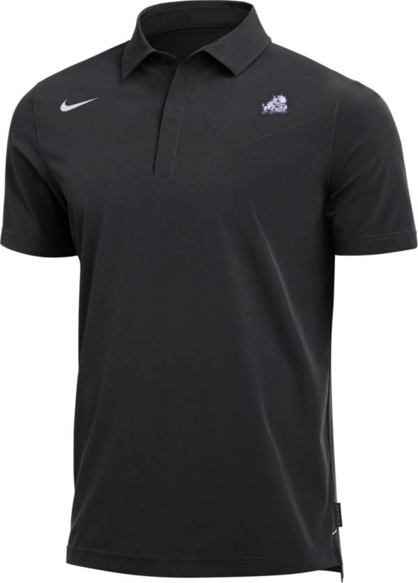 Nike Men's TCU Horned Frogs Dri-FIT Football Sideline UV Black Polo