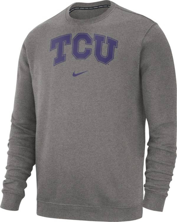 Nike Men's TCU Horned Frogs Grey Club Fleece Crew Neck Sweatshirt