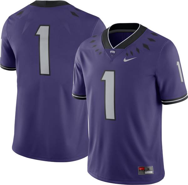 Nike Men's TCU Horned Frogs #1 Purple Dri-FIT Game Football Jersey