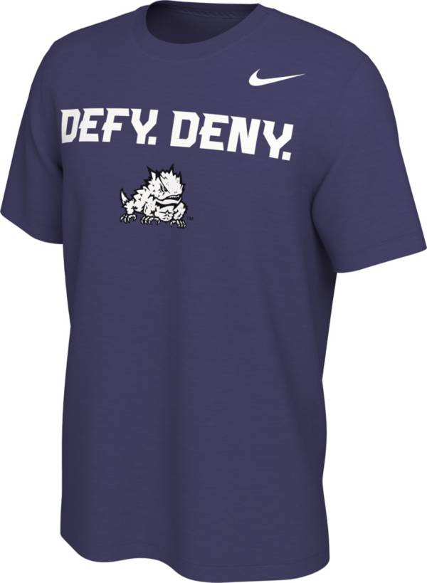 Nike Men's TCU Horned Frogs Purple Defy, Deny Mantra T-Shirt product image