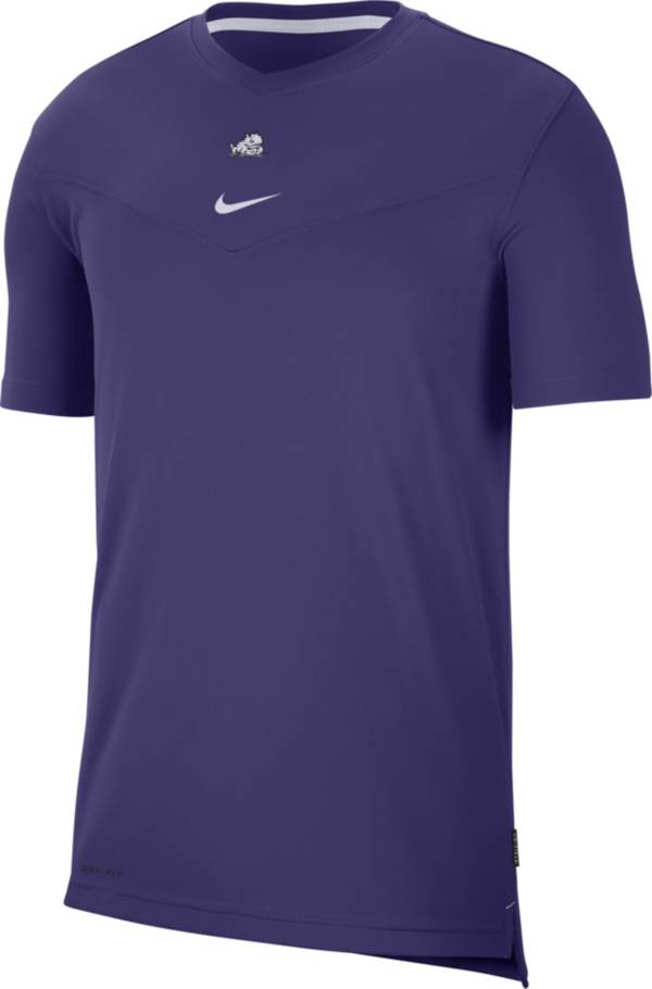 Nike Men's TCU Horned Frogs Purple Football Sideline Coach Dri-FIT UV T-Shirt