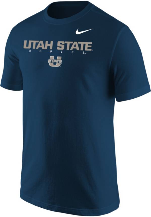 Nike Men's Utah State Aggies Blue Core Cotton Graphic T-Shirt