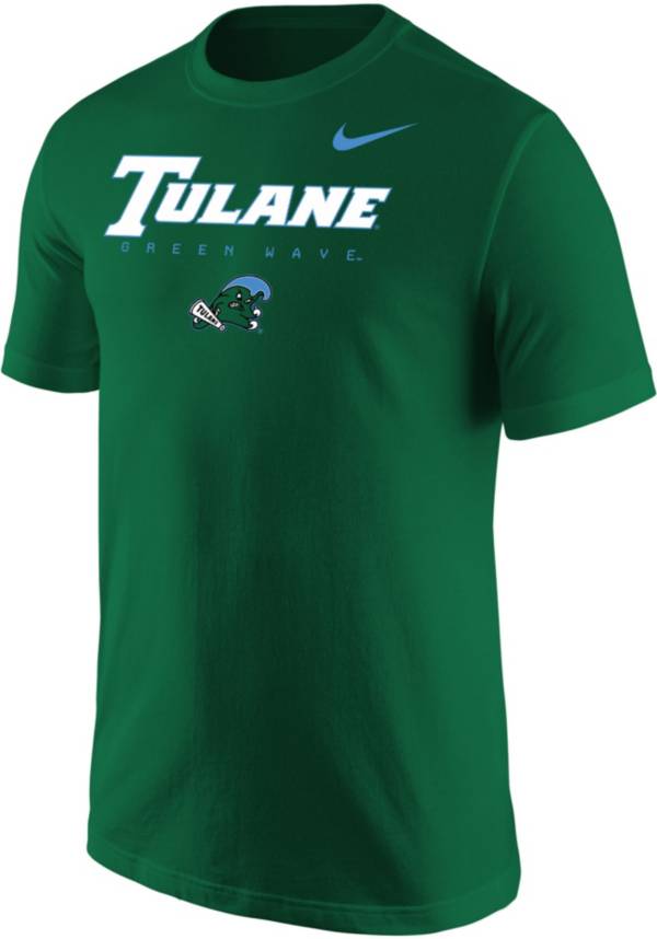 Nike Men's Tulane Green Wave Olive Core Cotton Graphic T-Shirt