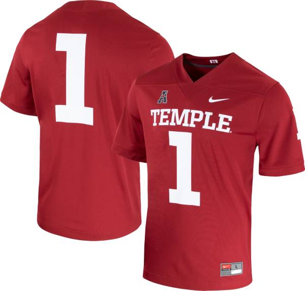 Nike Men's Temple Owls #1 Cherry Game Vapor Untouchable Football Jersey