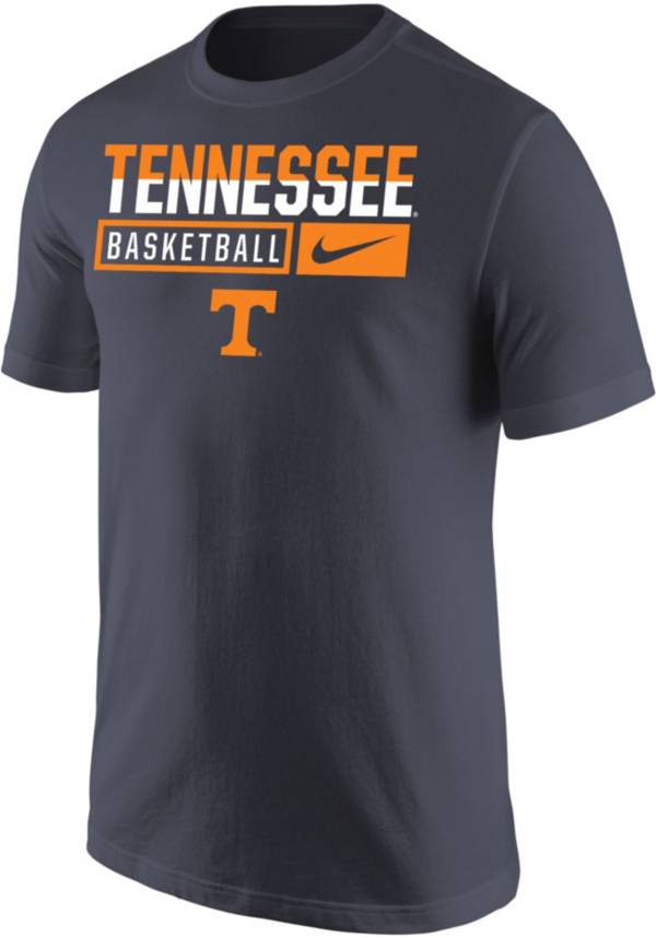 Nike Men's Tennessee Volunteers Grey Basketball Core Cotton T-Shirt