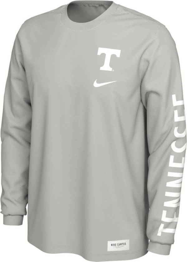 Nike Men's Tennessee Volunteers Pastel Grey Seasonal Cotton Long Sleeve T-Shirt