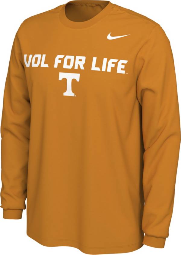 Nike Men's Tennessee Volunteers Tennessee Orange Vol For Life Mantra Long Sleeve T-Shirt