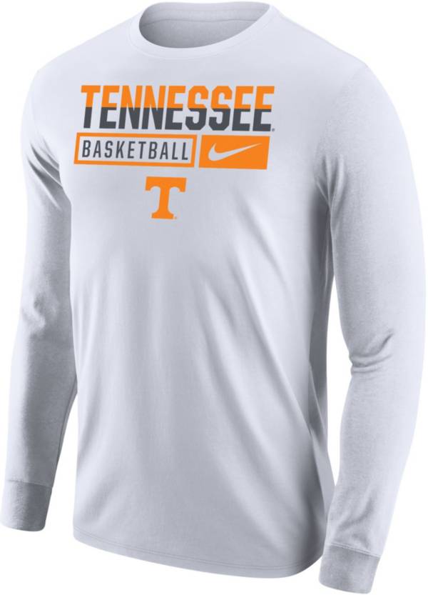 Nike Men's Tennessee Volunteers Basketball Core Cotton Long Sleeve White T-Shirt