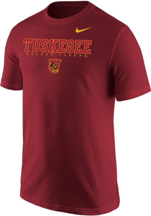 Nike Men's Tuskegee Golden Tigers Crimson Core Cotton Graphic T-Shirt