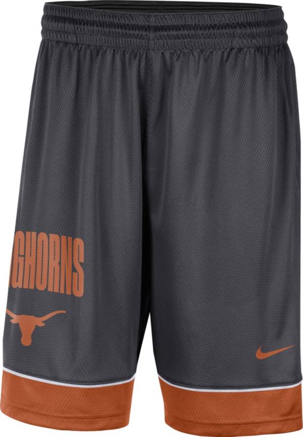 Nike Men's Texas Longhorns Grey Dri-FIT Fast Break Shorts