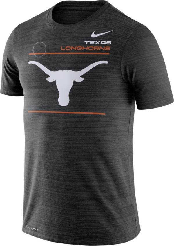 Nike Men's Texas Longhorns Dri-FIT Velocity Football Sideline Black T-Shirt