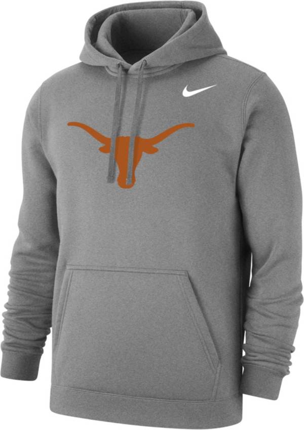 Nike Men's Texas Longhorns Grey Club Fleece Pullover Hoodie