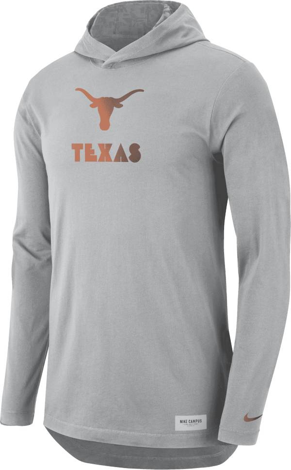 Nike Men's Texas Longhorns Grey Dri-FIT Long Sleeve Hoodie T-Shirt