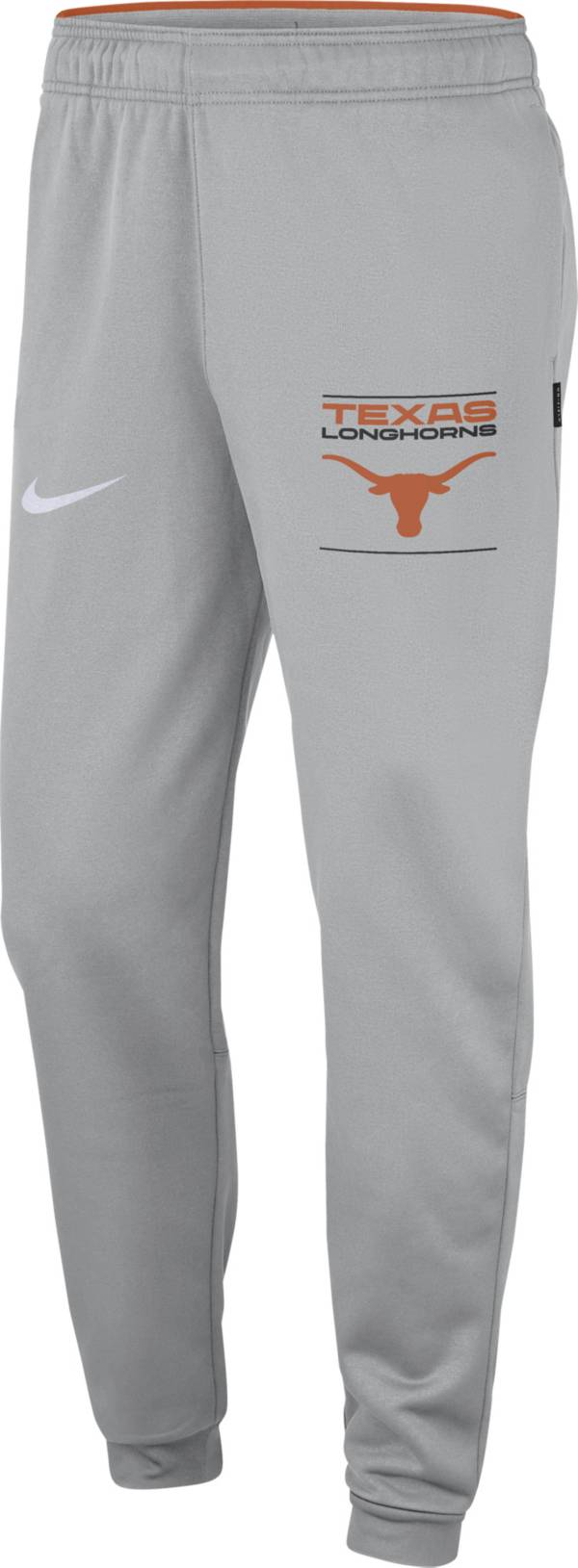 Nike Men's Texas Longhorns Grey Football Sideline Therma Pants