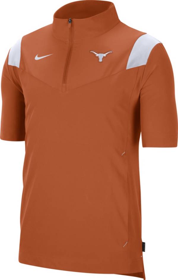 Nike Men's Texas Longhorns Burnt Orange Football Sideline Coach Short Sleeve Jacket