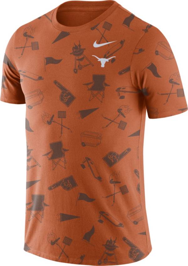 Nike Men's Texas Longhorns Burnt Orange Tailgate Print T-Shirt