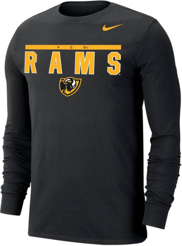 Nike Men's VCU Rams Dri-FIT Cotton Long Sleeve Black T-Shirt