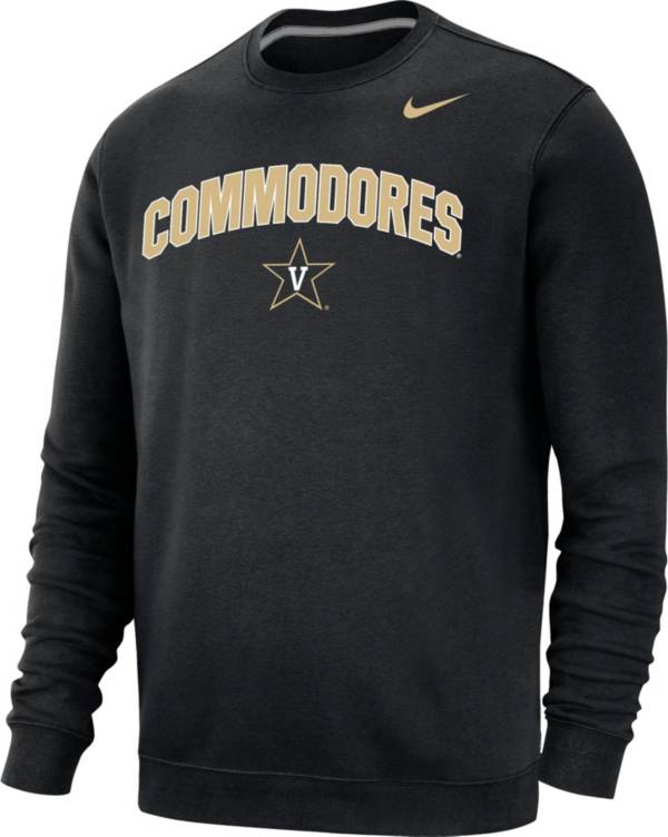 Nike Men's Vanderbilt Commodores Black Club Fleece Crew Neck Sweatshirt