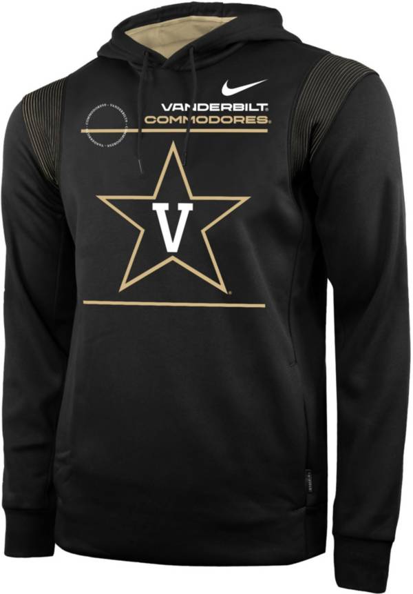 Nike Men's Vanderbilt Commodores Therma Performance Pullover Black Hoodie