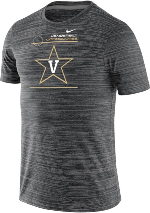 Nike Men's Vanderbilt Commodores Football Sideline Velocity Black T-Shirt