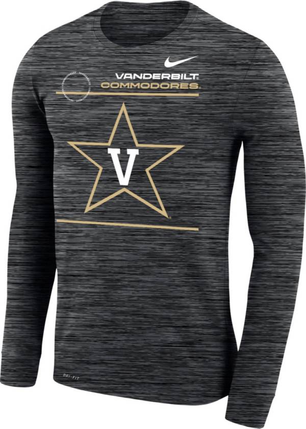 Nike Men's Vanderbilt Commodores Velocity Legend Black Long Sleeve T-Shirt