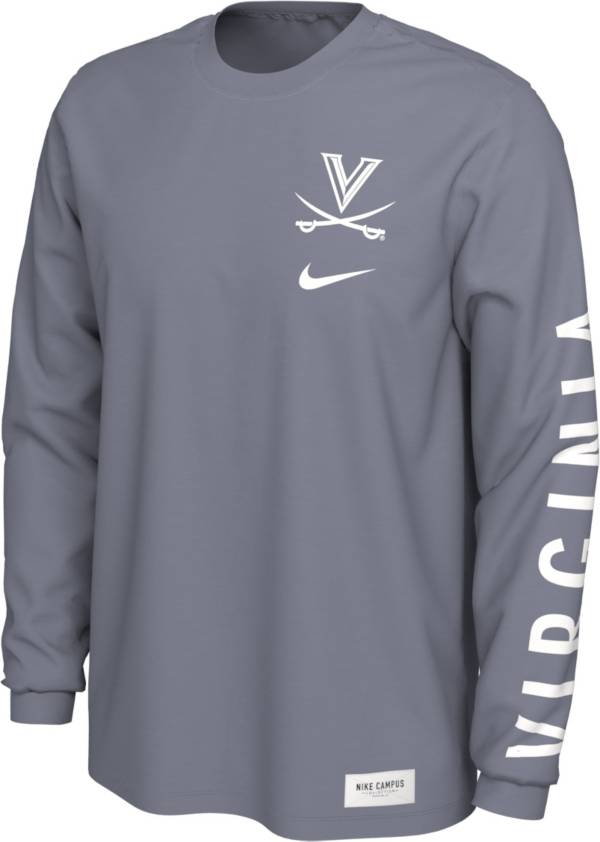 Nike Men's Virginia Cavaliers Pastel Blue Seasonal Cotton Long Sleeve T-Shirt