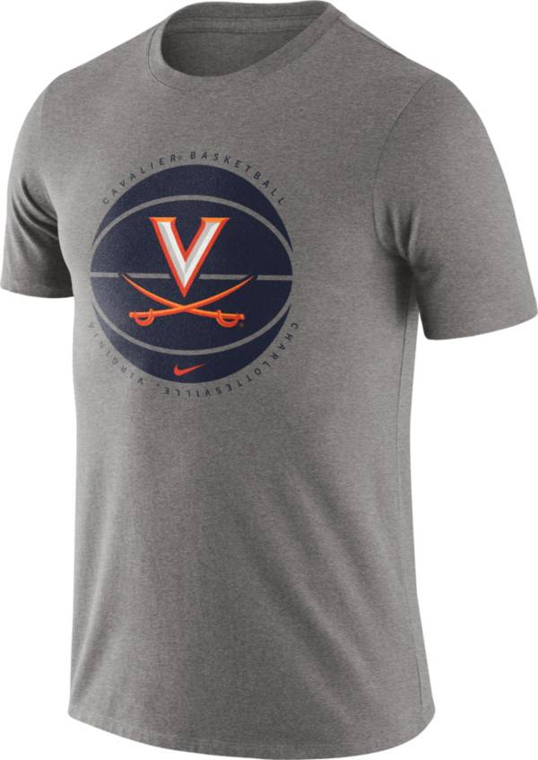 Nike Men's Virginia Cavaliers Grey Team Issue Basketball T-Shirt