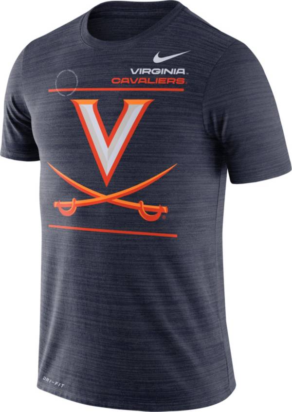 Nike Men's Virginia Cavaliers Blue Dri-FIT Velocity Football Sideline T-Shirt