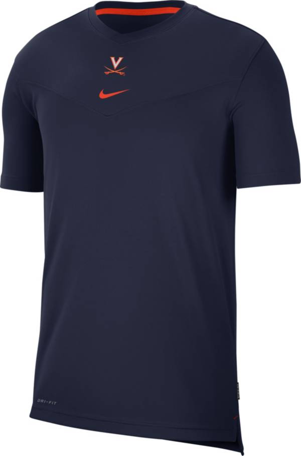 Nike Men's Virginia Cavaliers Blue Football Sideline Coach Dri-FIT UV T-Shirt