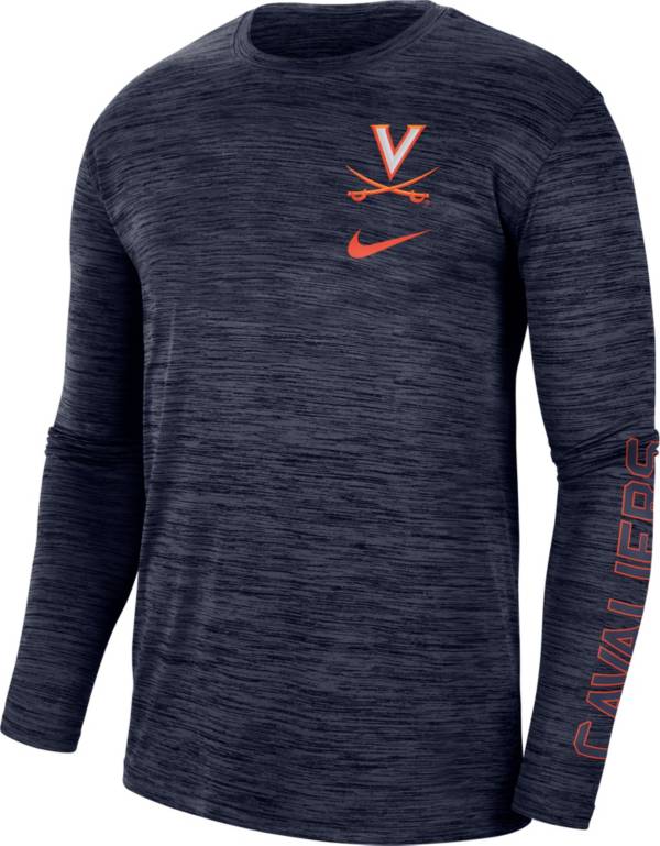 Nike Men's Virginia Cavaliers Blue Dri-FIT Velocity Graphic Long Sleeve T-Shirt