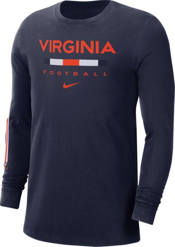 Nike Men's Virginia Cavaliers Blue Football Wordmark Long Sleeve T-Shirt product image