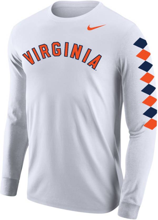 Nike Men's Virginia Cavaliers White Vintage Logo Long Sleeve T-Shirt